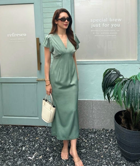Women V-Neck Long Maxi Dress